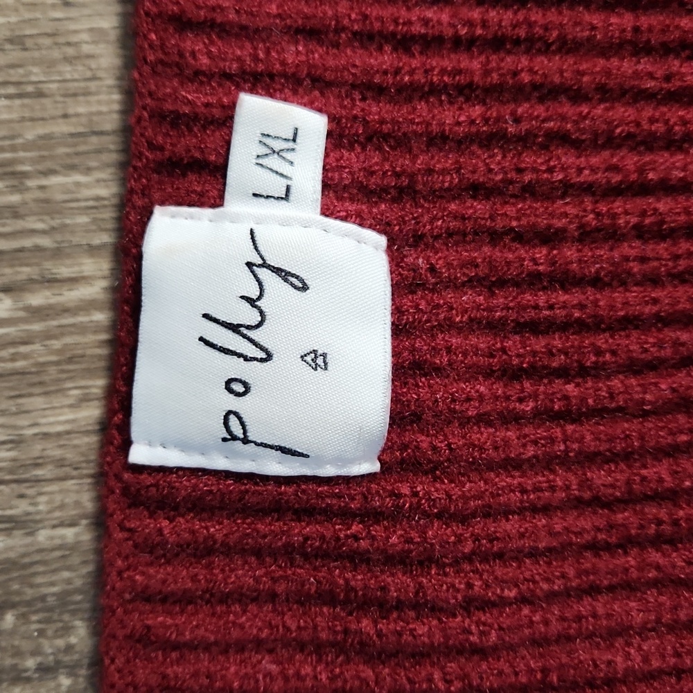 Princess Polly Burgundy Wrap Sweater Mini Dress Size L/XL - Picture 5 of 10